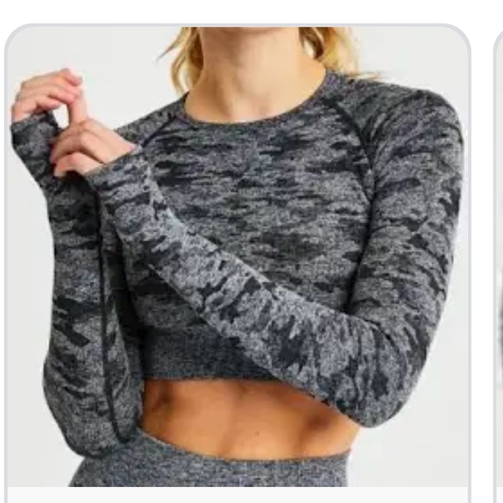 AYBL Black and Gray Camo Crop Top
